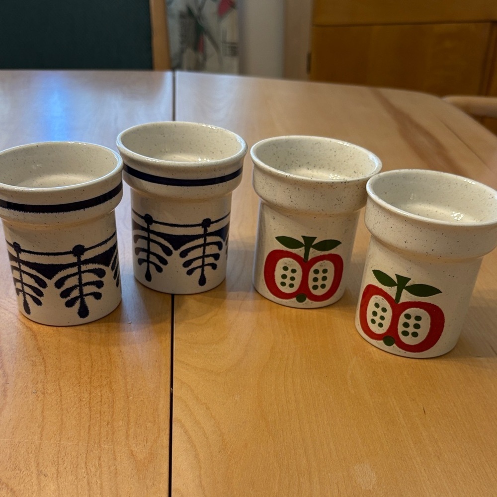 Vintage Waechtersbach Ceramic Mugs. 1970s. Set of four.